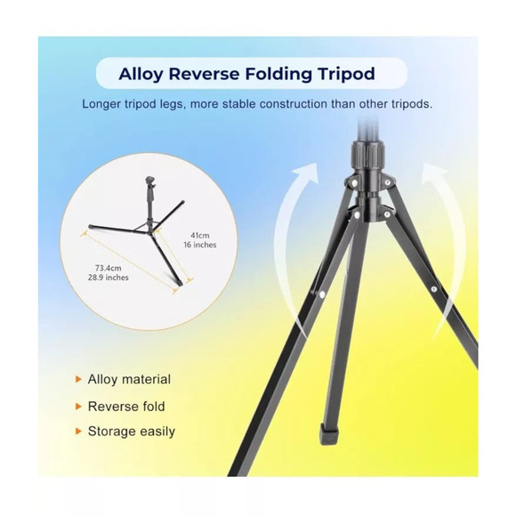 SOLD  14’’ Ring Light LED 62" Tripod Stand Phone Holder Dimmable Blogger NIB - Picture 4 of 5